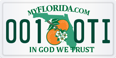 FL license plate 0010TI