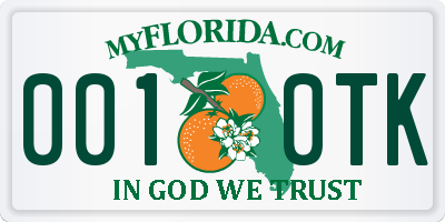 FL license plate 0010TK