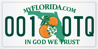 FL license plate 0010TQ