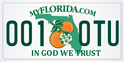 FL license plate 0010TU