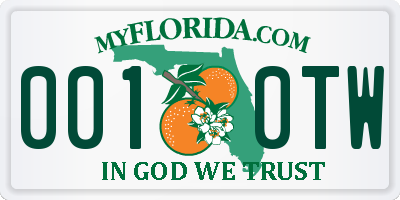 FL license plate 0010TW