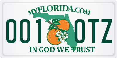 FL license plate 0010TZ