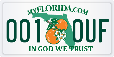 FL license plate 0010UF