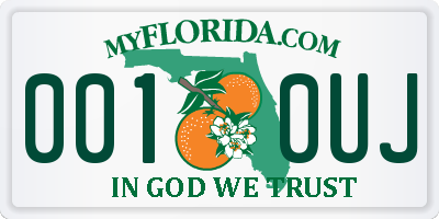 FL license plate 0010UJ