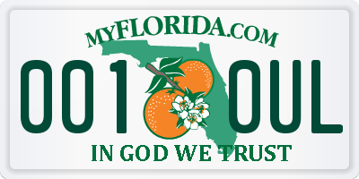 FL license plate 0010UL