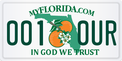 FL license plate 0010UR