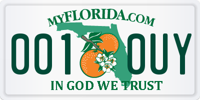 FL license plate 0010UY