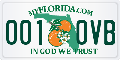 FL license plate 0010VB