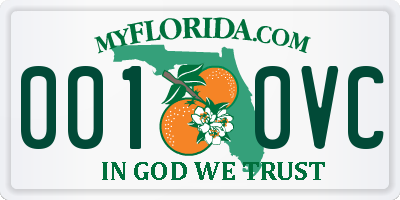 FL license plate 0010VC