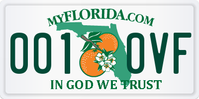 FL license plate 0010VF