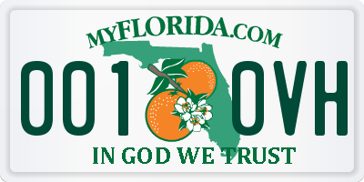 FL license plate 0010VH