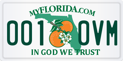 FL license plate 0010VM