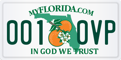 FL license plate 0010VP