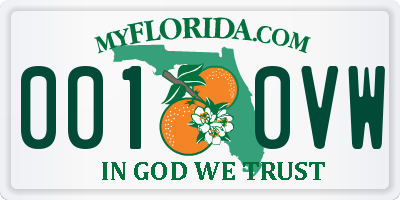 FL license plate 0010VW