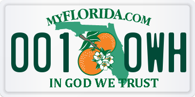 FL license plate 0010WH