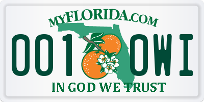 FL license plate 0010WI