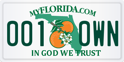 FL license plate 0010WN