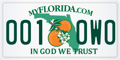 FL license plate 0010WO