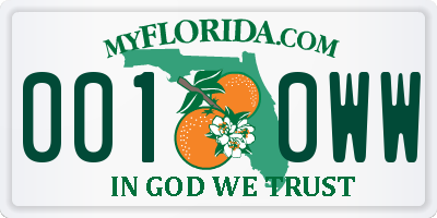 FL license plate 0010WW