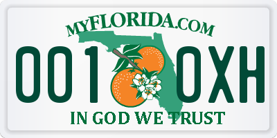 FL license plate 0010XH
