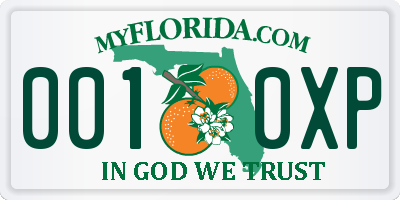 FL license plate 0010XP