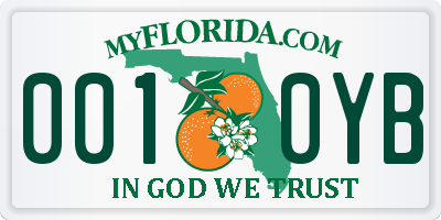 FL license plate 0010YB