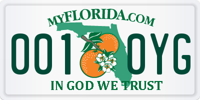 FL license plate 0010YG