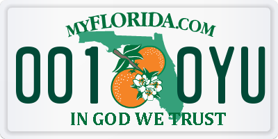 FL license plate 0010YU