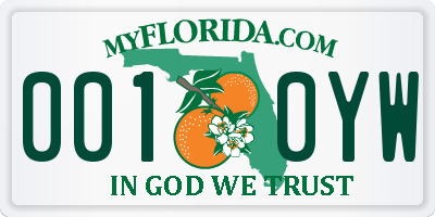 FL license plate 0010YW