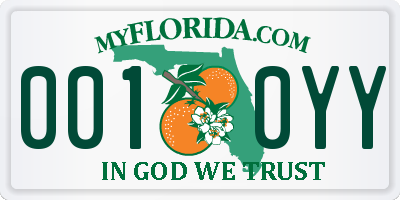 FL license plate 0010YY