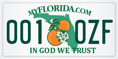 FL license plate 0010ZF