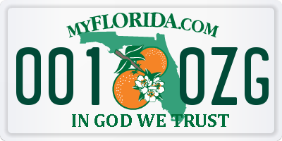 FL license plate 0010ZG