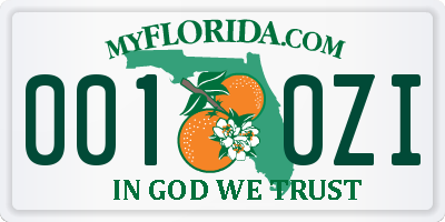 FL license plate 0010ZI