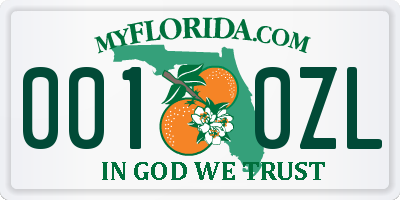 FL license plate 0010ZL