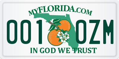 FL license plate 0010ZM
