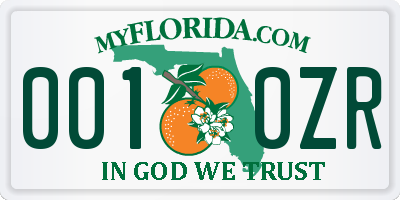 FL license plate 0010ZR