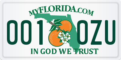 FL license plate 0010ZU