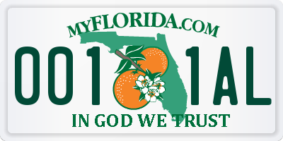 FL license plate 0011AL