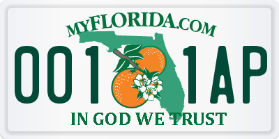 FL license plate 0011AP