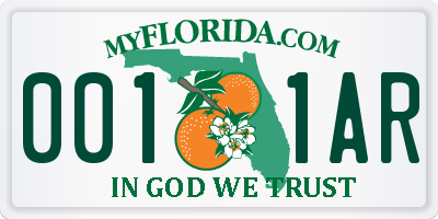 FL license plate 0011AR