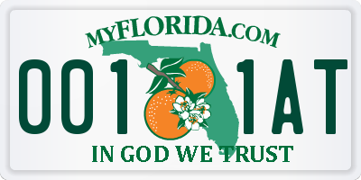 FL license plate 0011AT