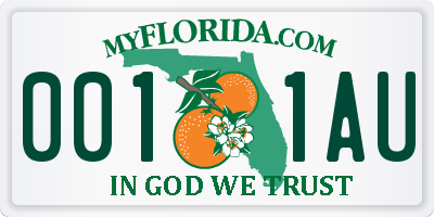 FL license plate 0011AU