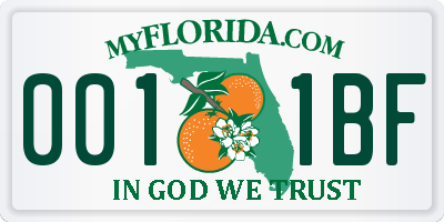 FL license plate 0011BF