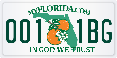 FL license plate 0011BG