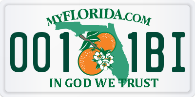 FL license plate 0011BI