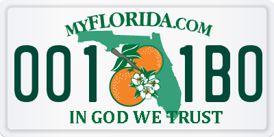 FL license plate 0011BO