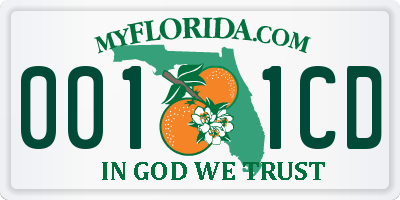 FL license plate 0011CD