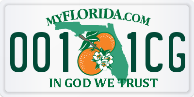 FL license plate 0011CG