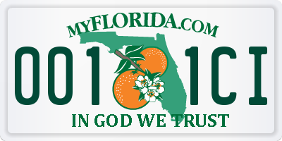 FL license plate 0011CI