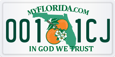 FL license plate 0011CJ